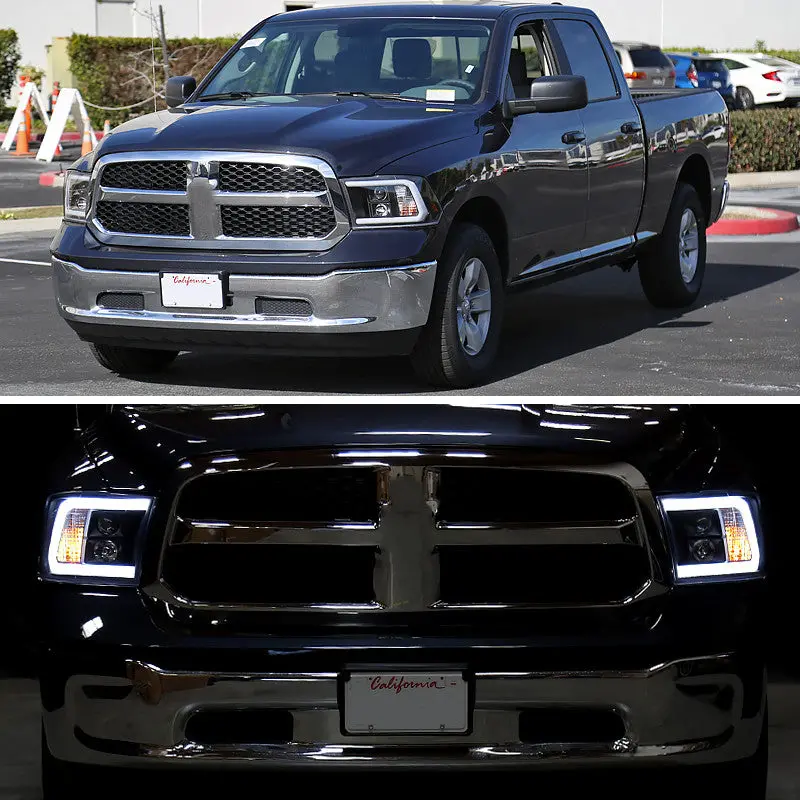 Spec-D 09-21 Dodge Ram 1500 2500 3500 Led C-Bar Headlights Black 2