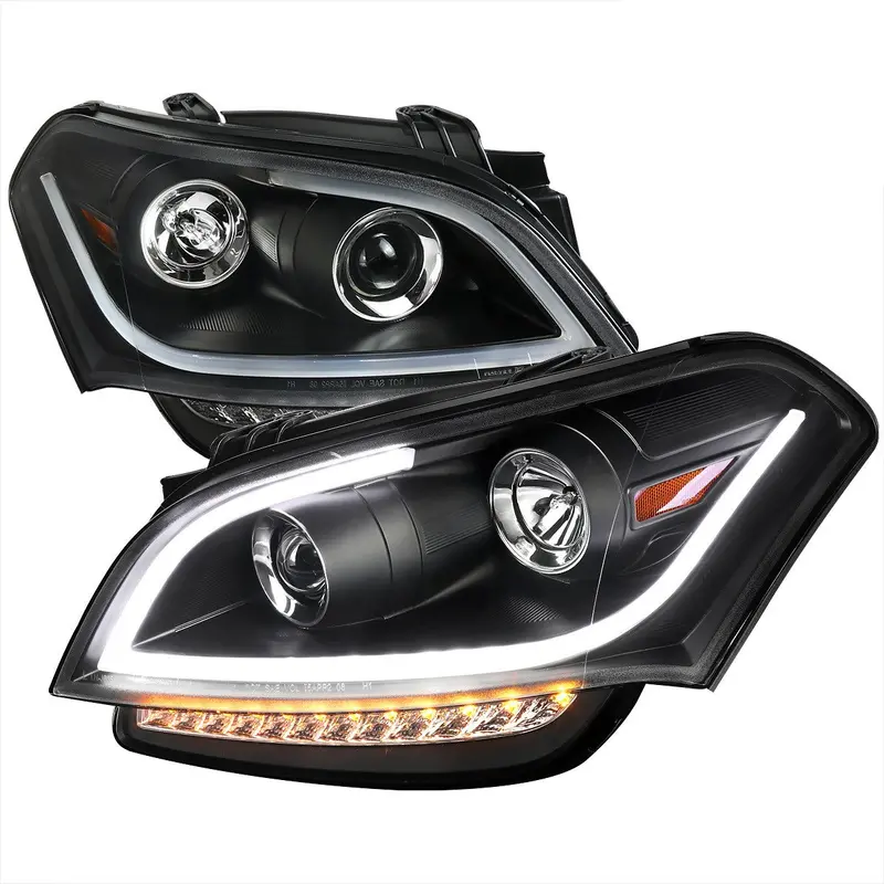 Spec-D 10-11 Kia Soul Led Bar Projector Headlights Black 1