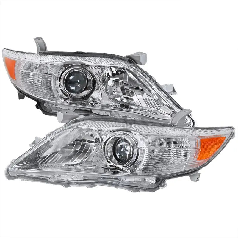 Spec-D 10-11 Toyota Camry Projector Headlights Chrome/Clear Amber 1