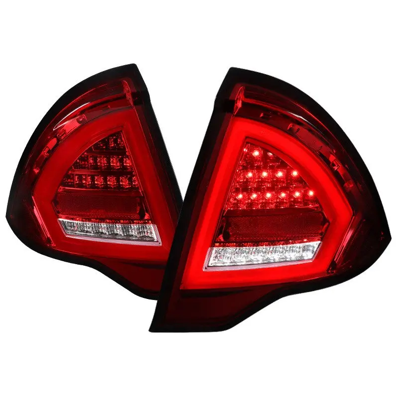 Spec-D 10-12 Ford Fusion Led Chrome Tail Lights Red Clear Lens 1