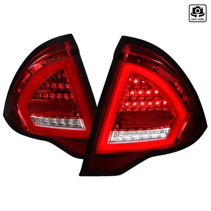 Spec-D 10-12 Ford Fusion Led Chrome Tail Lights Red Clear Lens 2