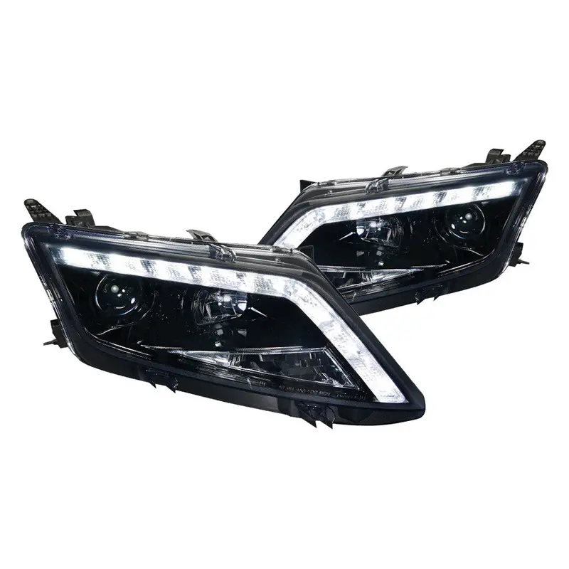 Spec-D 10-12 Ford Fusion Projector Black Headlights Smoked Lens 1