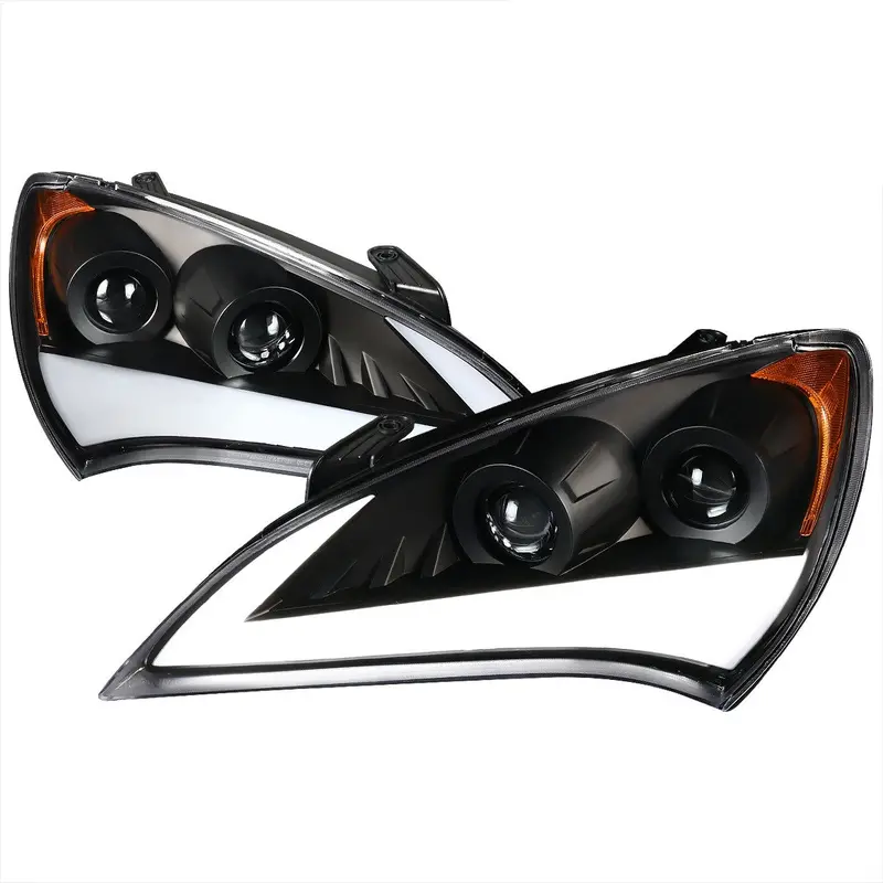 Spec-D 10-12 Genesis 2Dr Projector Headlights Seq Bar Bkack 1