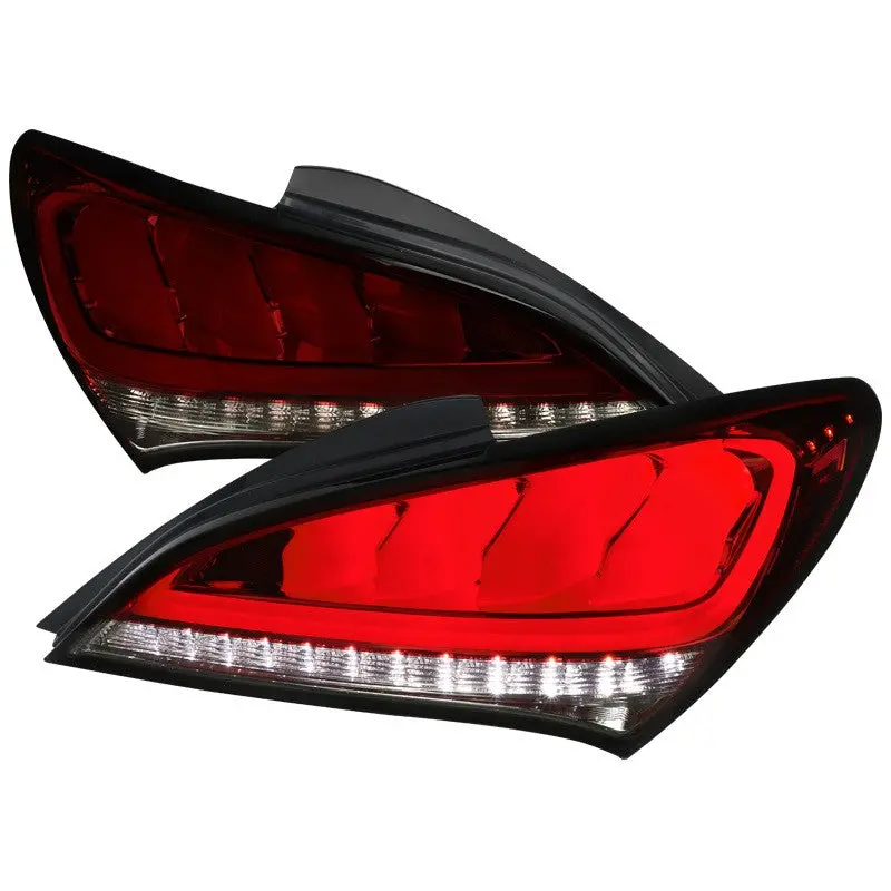 Spec-D 10-12 Genesis Coupe Tail Lights Sequential Red Smoked 1