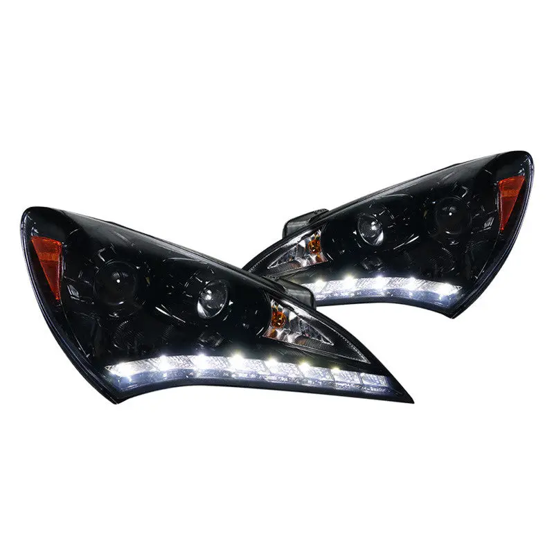 Spec-D 10-12 Hyundai Coupe Projector Headlights Chrome/Smoked V2 1