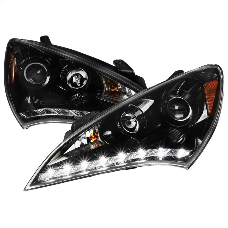 Spec-D 10-12 Hyundai Genesis 2Dr Projector Headlights Black 1