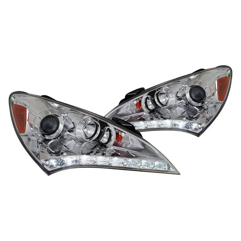 Spec-D 10-12 Hyundai Genesis Coupe Projector Headlights Chrome/Smoked 1