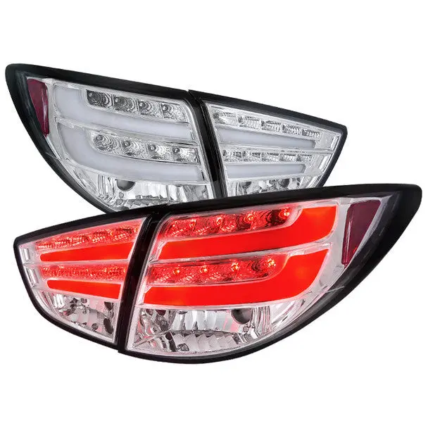 Spec-D 10-12 Hyundai Tucson Led Bar Tail Lights Chrome 1