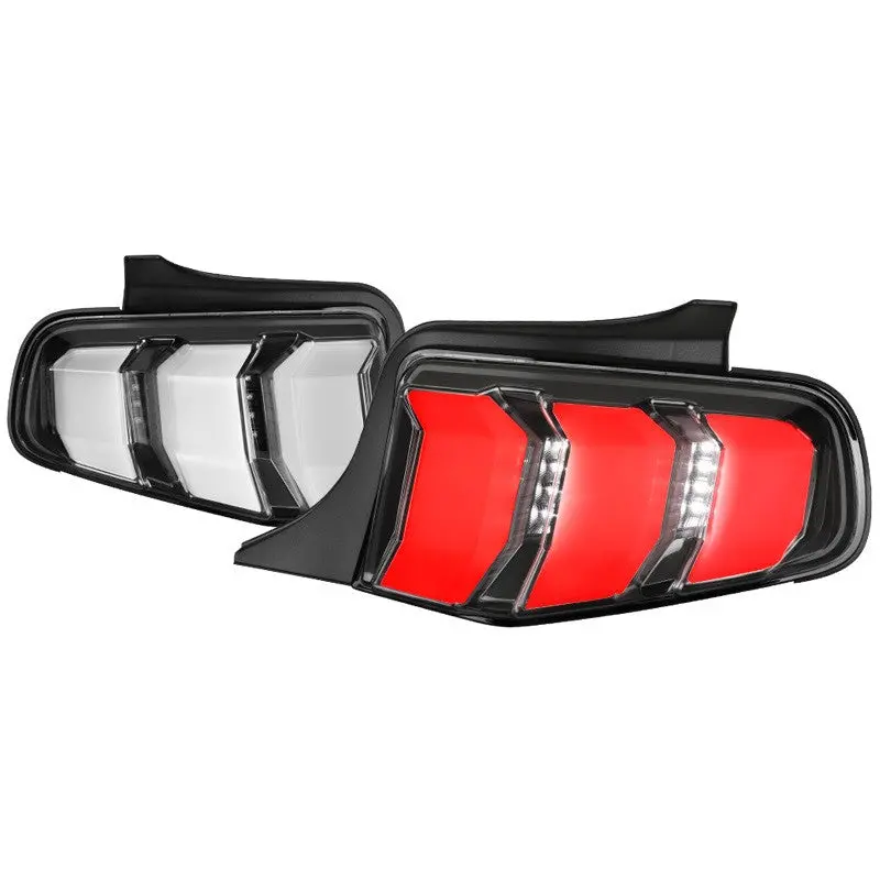 Spec-D 10-12 Mustang Tail Lights Sequential Led Black/Clear 1