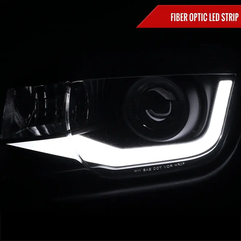 Spec-D 10-13 Chevy Camaro Led Bar Projector Headlights Black 2
