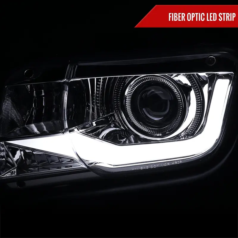 Spec-D 10-13 Chevy Camaro Led Bar Projector Headlights Chrome 2