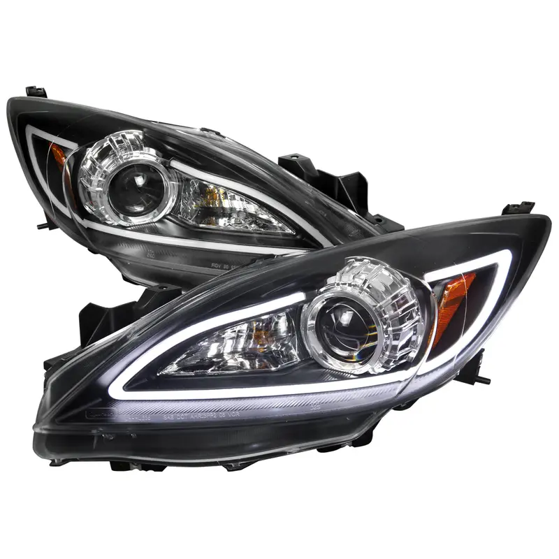 Spec-D 10-13 Mazda 3 Projector Headlights Led Strip Black Mz310jm 1