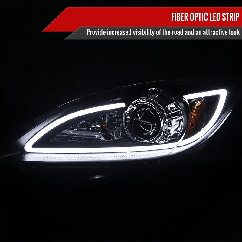 Spec-D 10-13 Mazda 3 Projector Headlights Led Strip Black Mz310jm 2