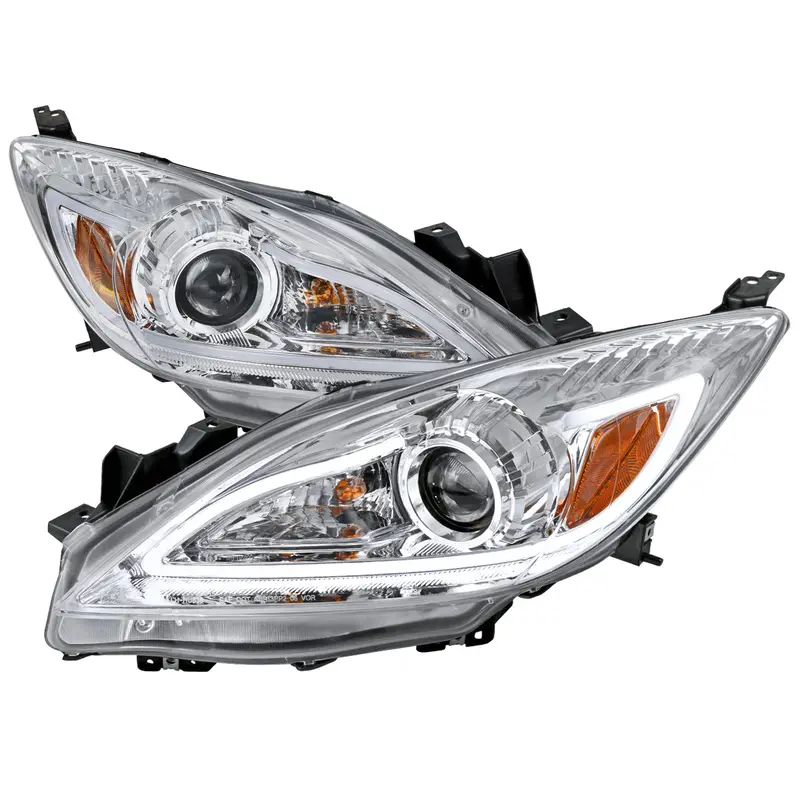 Spec-D 10-13 Mazda 3 Projector Headlights Led Strip Chrome Mz310 1