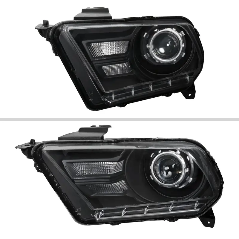 Spec-D 10-14 Ford Mustang Retrofit Style Projector Headlights Black 2