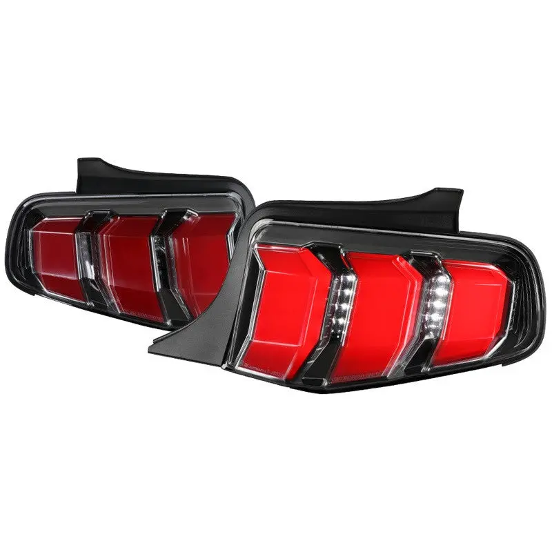 Spec-D 10-14 Ford Mustang Tail Lights Led Jet Black/Clear 1