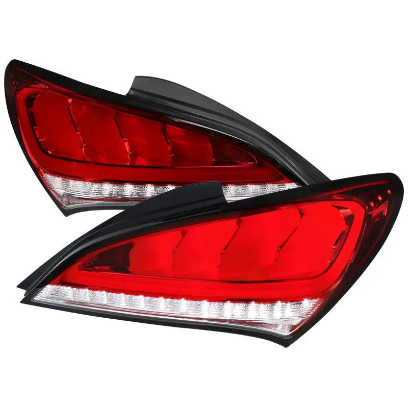 Spec-D 10-15 Hyundai Genesis 2Dr Led Seq Tail Lights Red 1