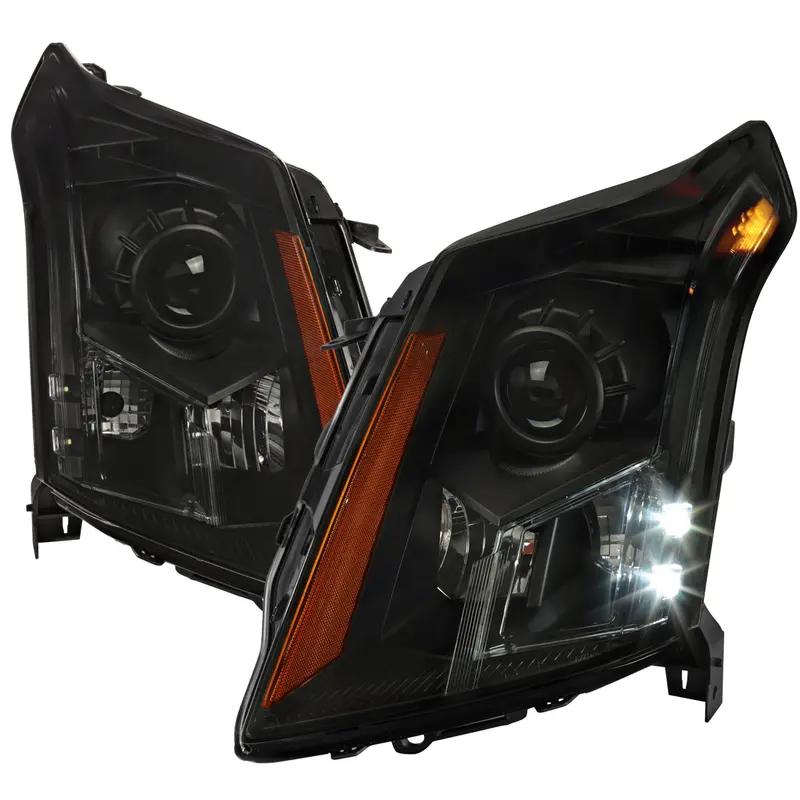 Spec-D 10-16 Cadillac Srx Projector Headlights Black/Smoked Lens 1