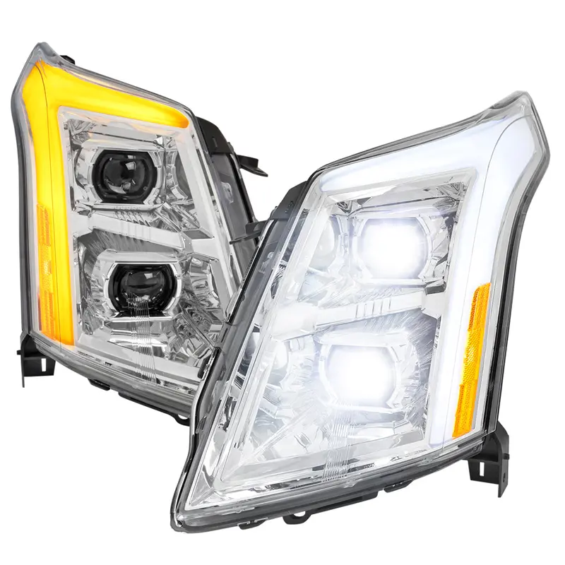 Spec-D 10-16 Cadillac Srx Projector Headlights Full Seq Led Drl Chrome 1