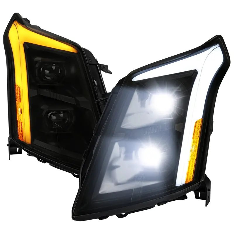 Spec-D 10-16 Cadillac Srx Projector Headlights Seq Led Black/Smoked 1