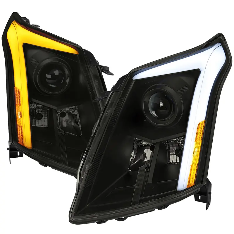 Spec-D 10-16 Cadillac Srx Sequential Led Headlights Black/Smoked 1