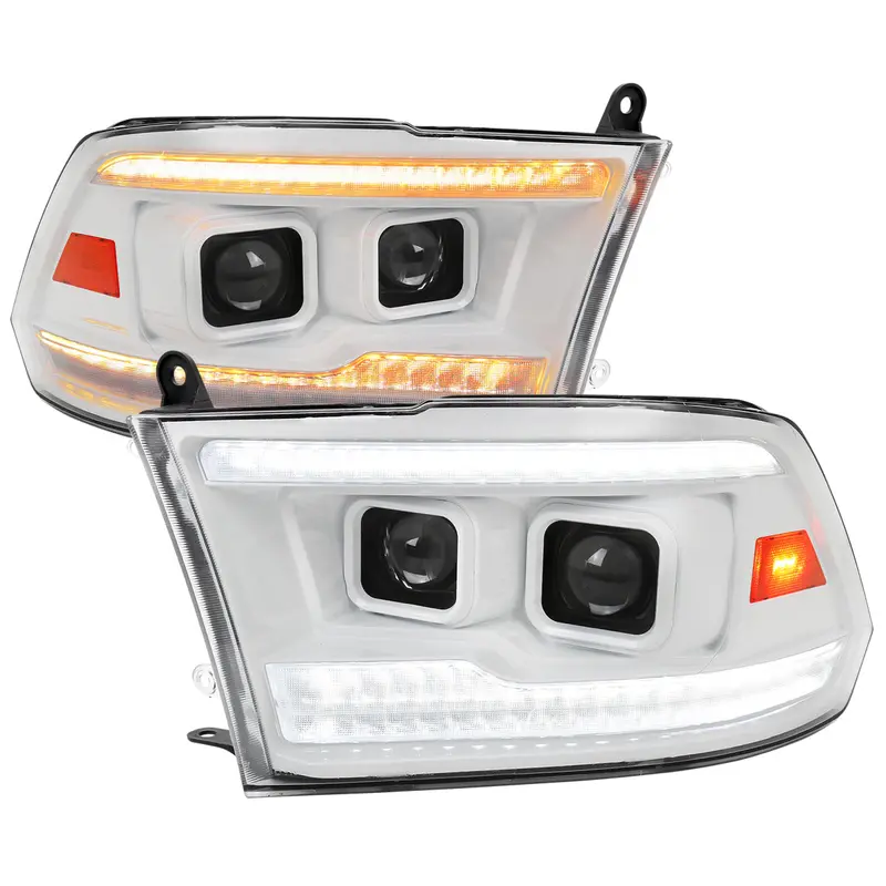 Spec-D 10-18 Ram 1500 2500 3500/19-24 Ram Classic Headlights Seq White 1