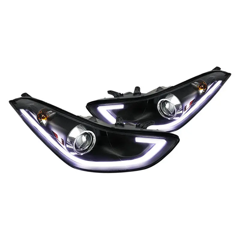 Spec-D 11-13 Hyundai Elantra Projector Black W/Dtrl Headlights 1