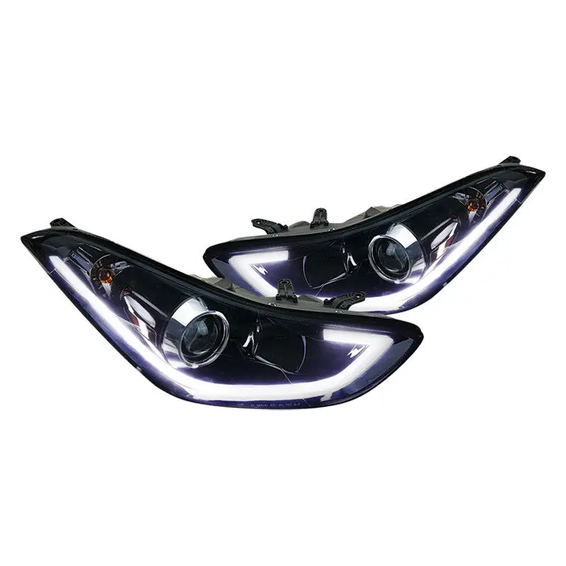 Spec-D 11-13 Hyundai Elantra Projector Headlights Smoked 1