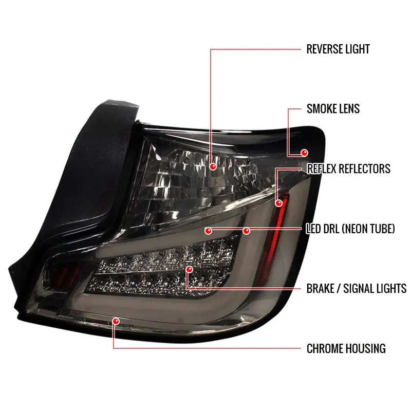 Spec-D 11-13 Scion Tcled Tail Lights Chrome/Smoked Lens 2