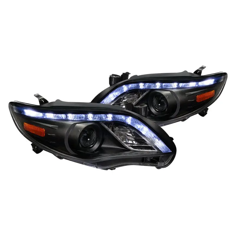 Spec-D 11-13 Toyota Corolla Projector Headlights Black 1