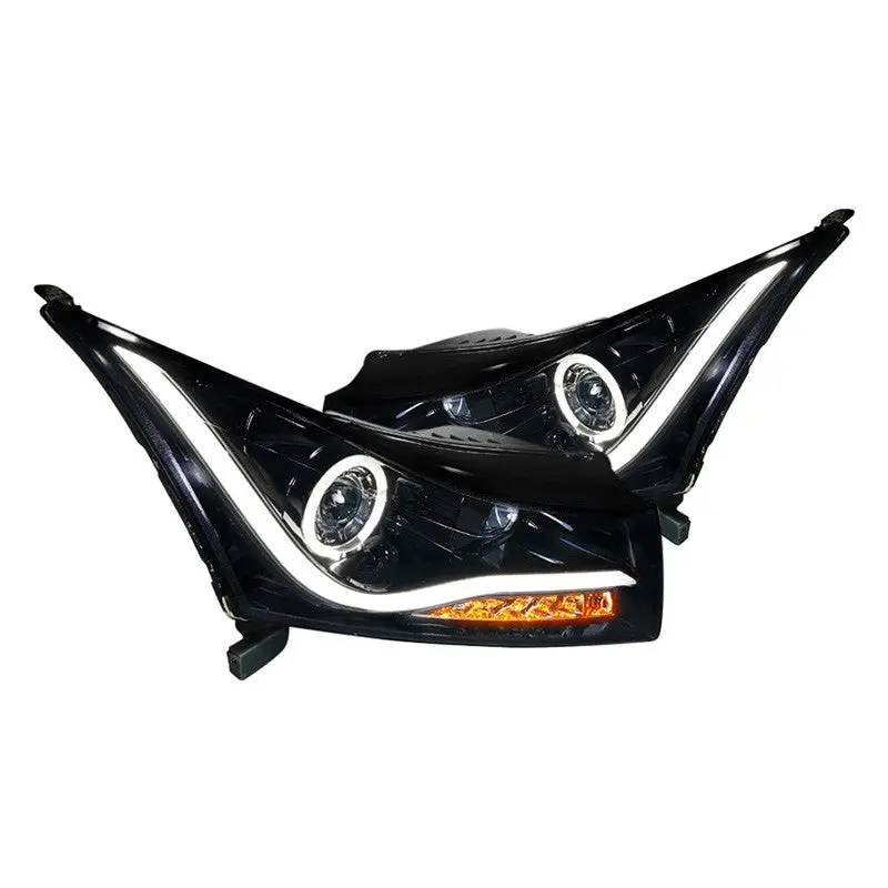 Spec-D 11-14 Chevy Cruze Projector Glossy Black Headlights 1