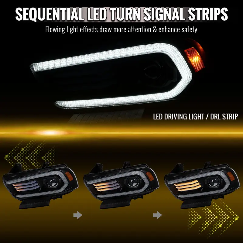 Spec-D 11-14 Dodge Charger Projector Hid Headlight Black 2