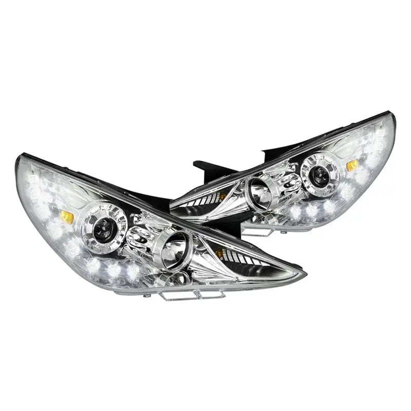 Spec-D 11-14 Hyundai Sonata Projector Chrome W/Led Dtrl Headlights 1