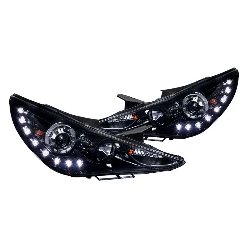 Spec-D 11-14 Hyundai Sonata Projector Headlights Led Drl Back 1