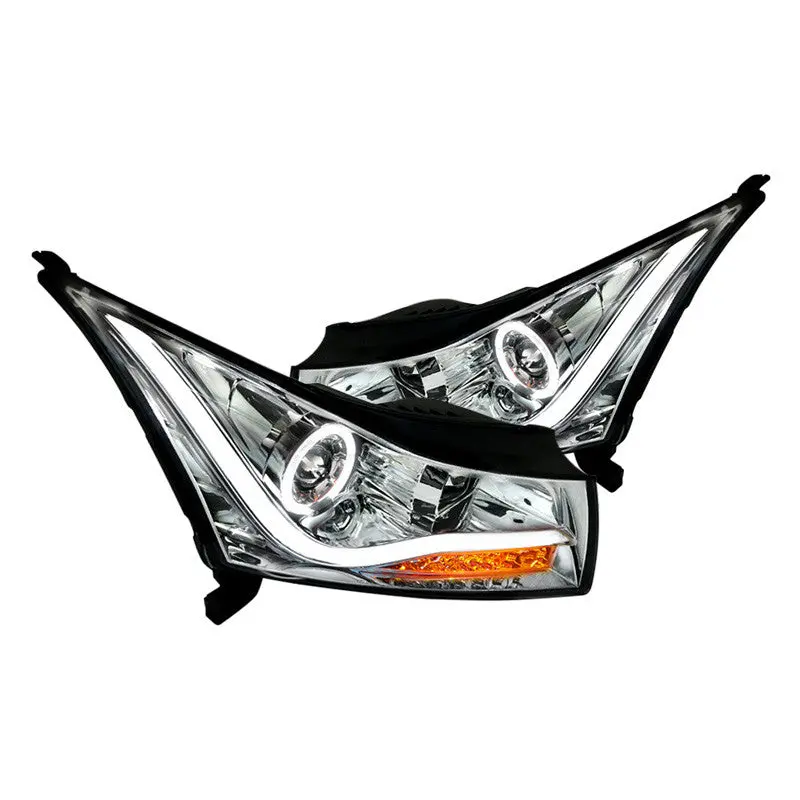 Spec-D 11-16 Chevy Cruze Headlights Halo Projector Chrome/Clear 1