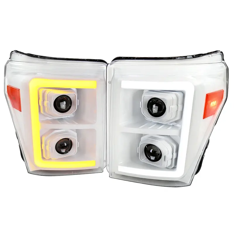 Spec-D 11-16 F250/F350/F450/F550 Headlights Sequential White/Clear 1