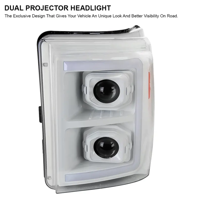 Spec-D 11-16 F250/F350/F450/F550 Headlights Sequential White/Clear 2