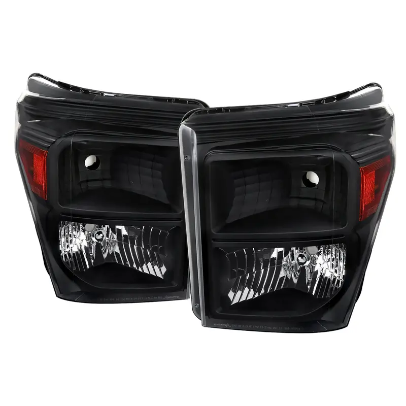 Spec-D 11-16 F250/F350/F450/F550 Super Duty Headlights Black/Amber 1