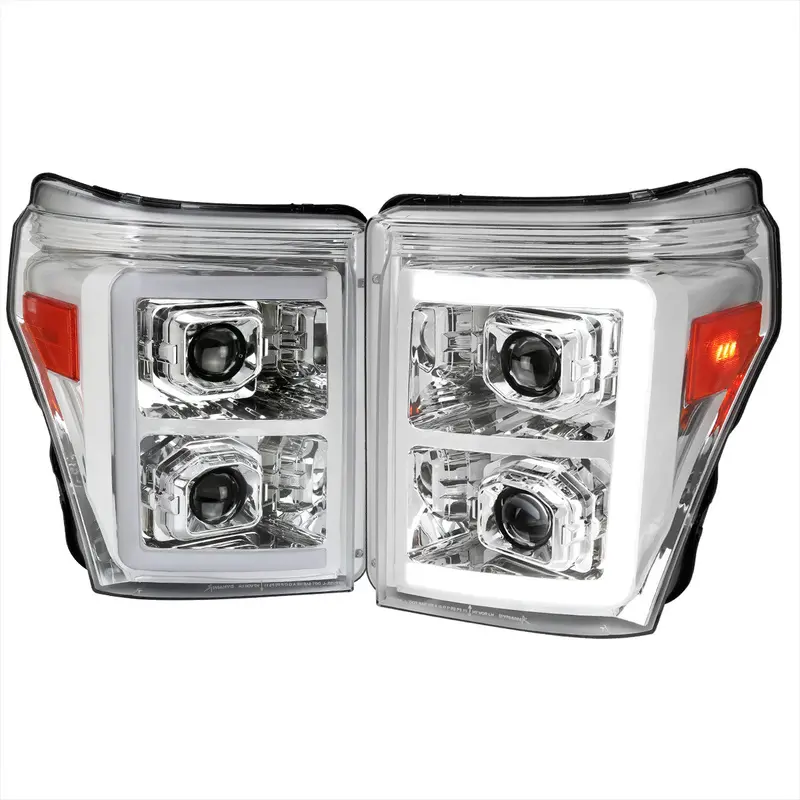 Spec-D 11-16 Ford F250 F350 F450 Pro Headlights Seq Chrome 1