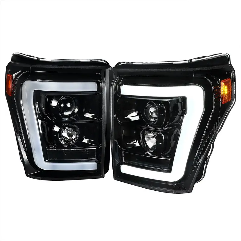 Spec-D 11-16 Ford F250 F350 F450 Projector Headlights Black 1