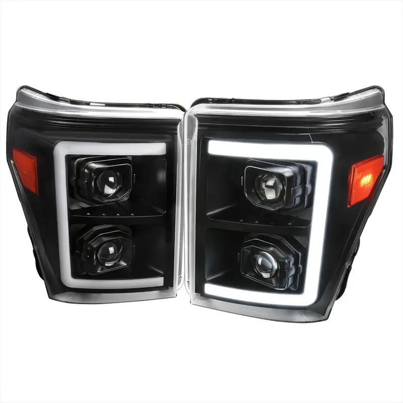 Spec-D 11-16 Ford F250 F350 F450 Projector Headlights Seq Black 1
