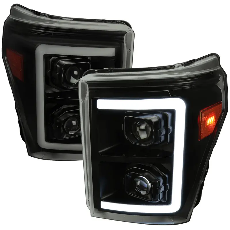 Spec-D 11-16 Ford F250 F350 F450 Sequential Headlights Smoked 1