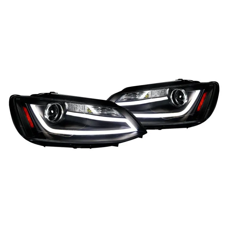 Spec-D 11-18 Vw Jetta Mk6 Headlights Led Bar Projector Matte Black/Clear 1