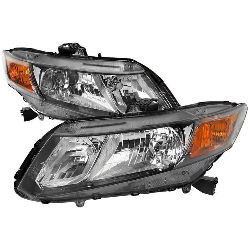 Spec-D 12-13 Honda Civic 2Dr/ 12-15 Civic 4Dr Crystal Headlights Black 1