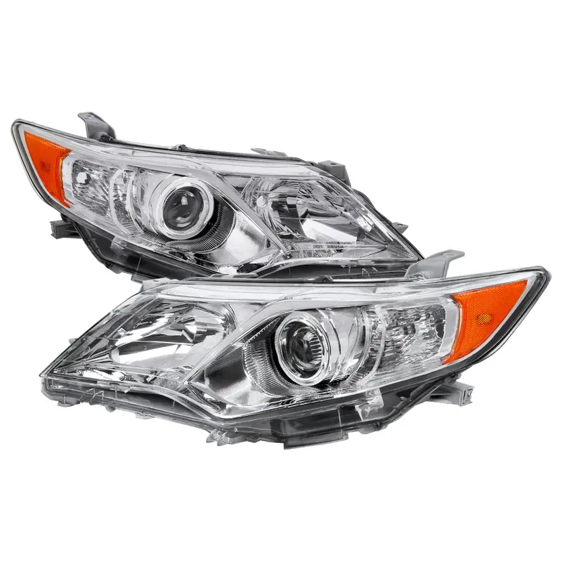 Spec-D 12-14 Camry Projector Headlights Amber Reflectors Chrome 1