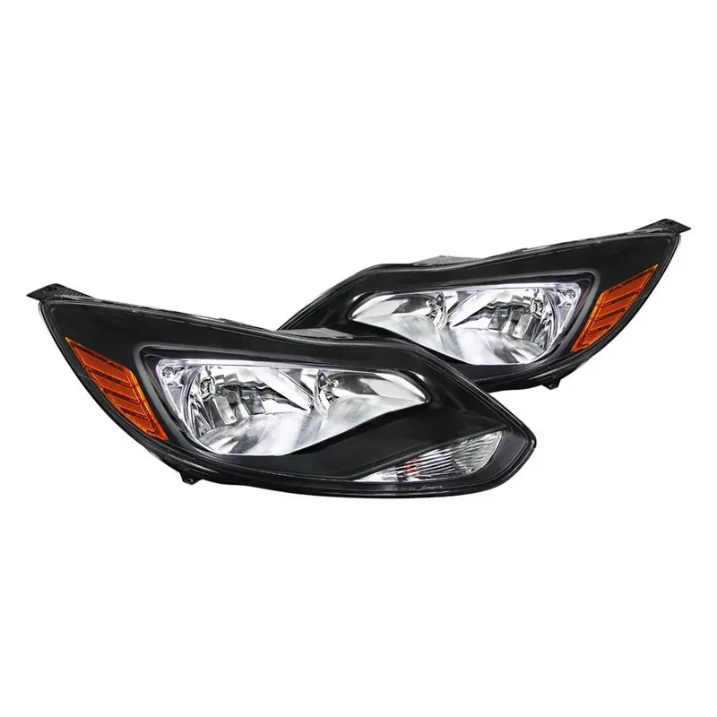 Spec-D 12-14 Ford Focus Headlights Oem Style Matte Black/Clear 1