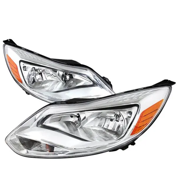 Spec-D 12-14 Ford Focus Oem Style Headlights Chrome/Clear Amber 1