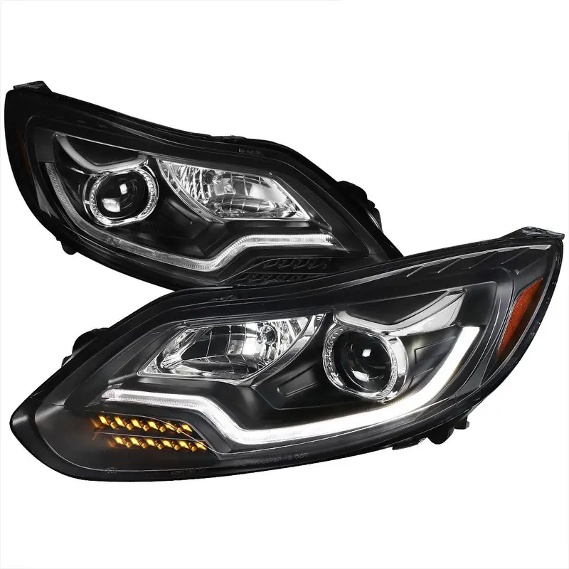 Spec-D 12-14 Ford Focus Projector Headlights Sequential Led Black 1