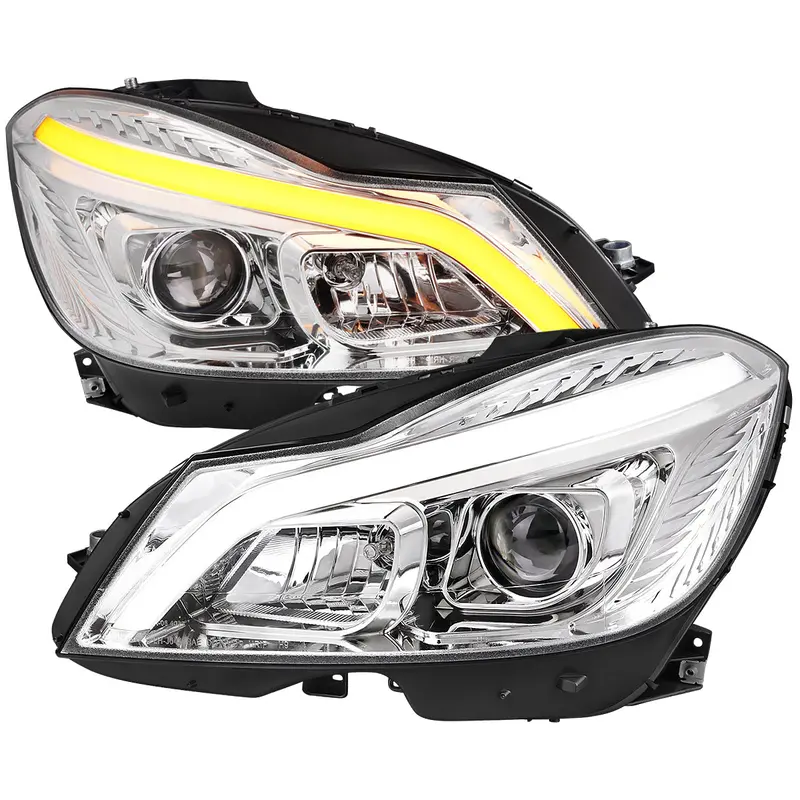 Spec-D 12-14 Mercedes W204 C-Class Headlights Sequential Led Chrome 1