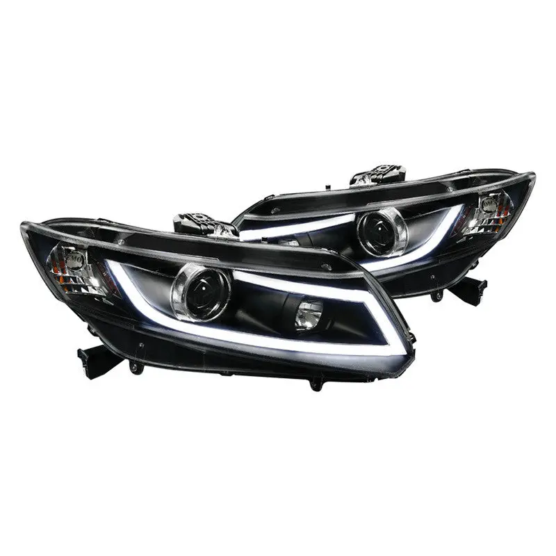 Spec-D 12-15 Honda Civic Headlights Led Bar Projector Black/Clear 1
